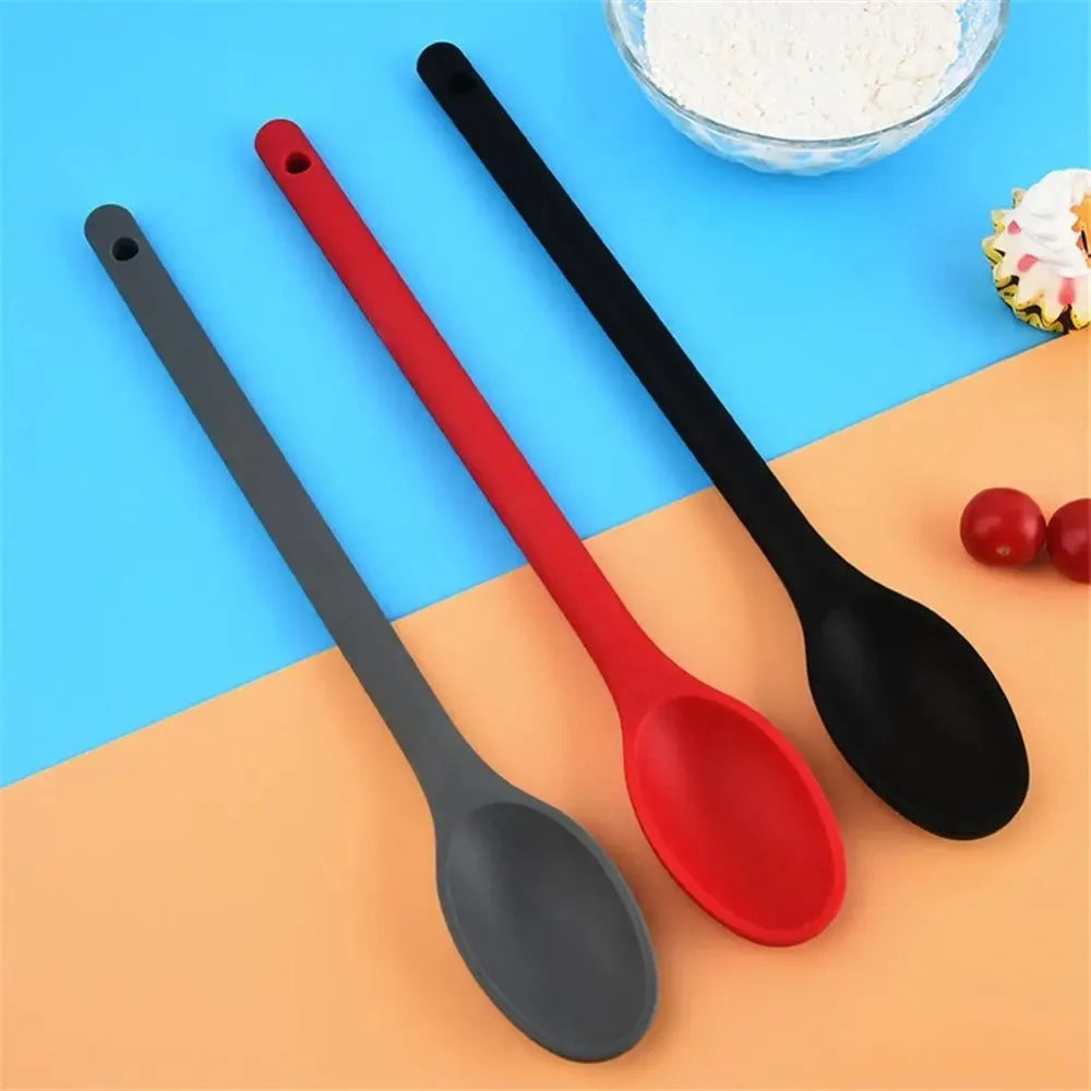 1 Pc Silicone Spoon Nonstick Kicthen Baking Spoon for Cooking Stirring, Mixing and Serving