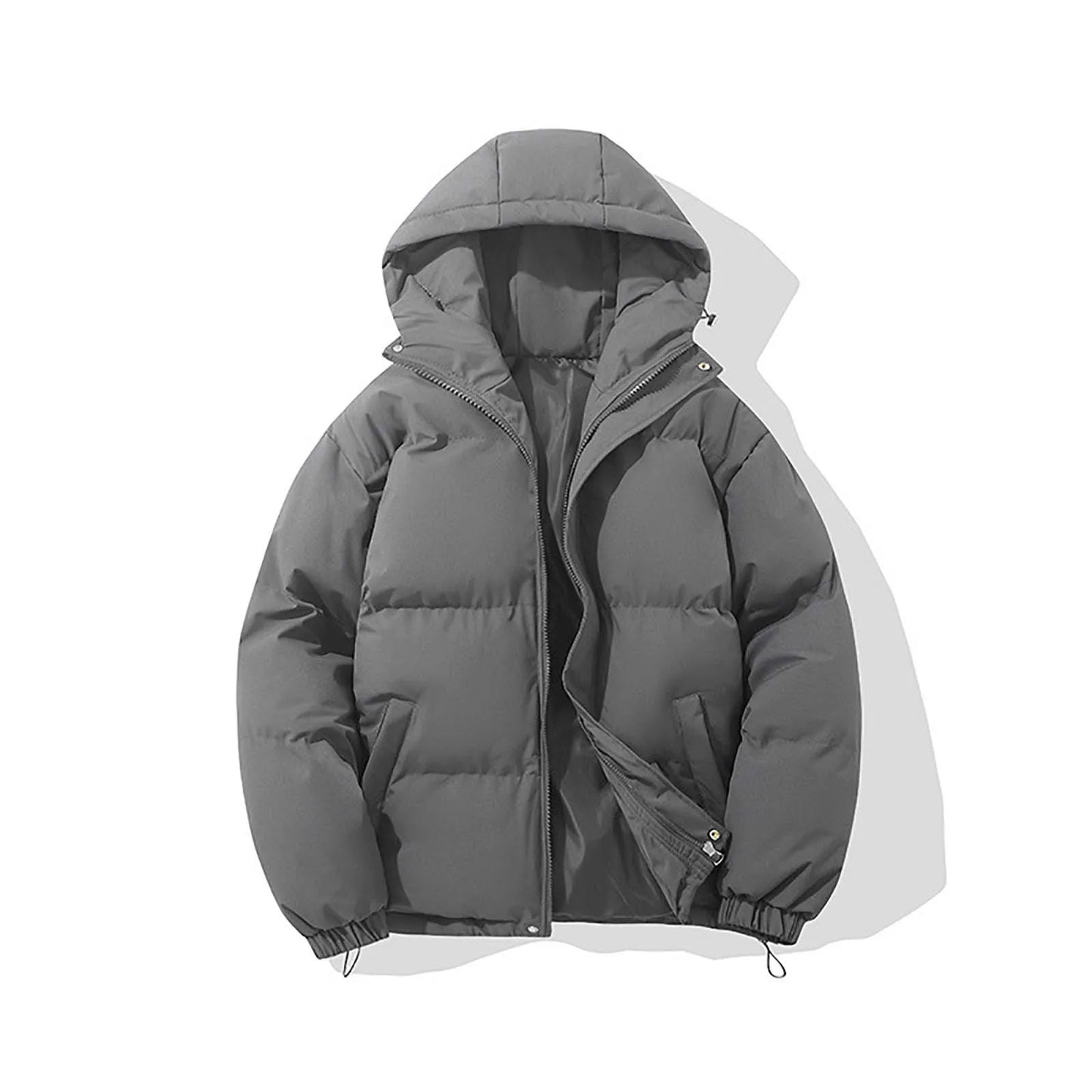 Men Winter Cotton-Padded Warm Thicken Hooded Down Jackets Outwear Coats