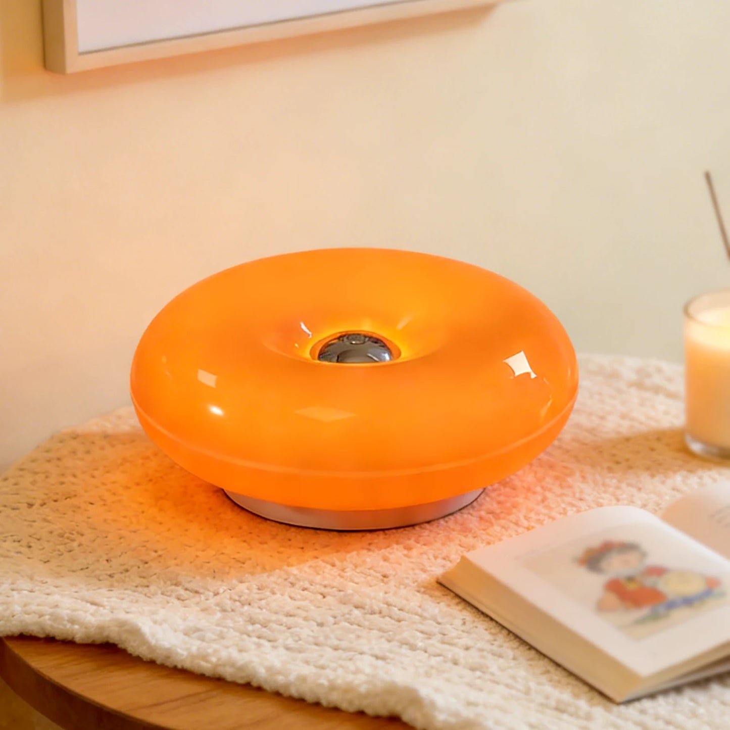 Donut Shape LED Table Lamp, Dimmable Night Light for Bedroom Living Room Home Decor