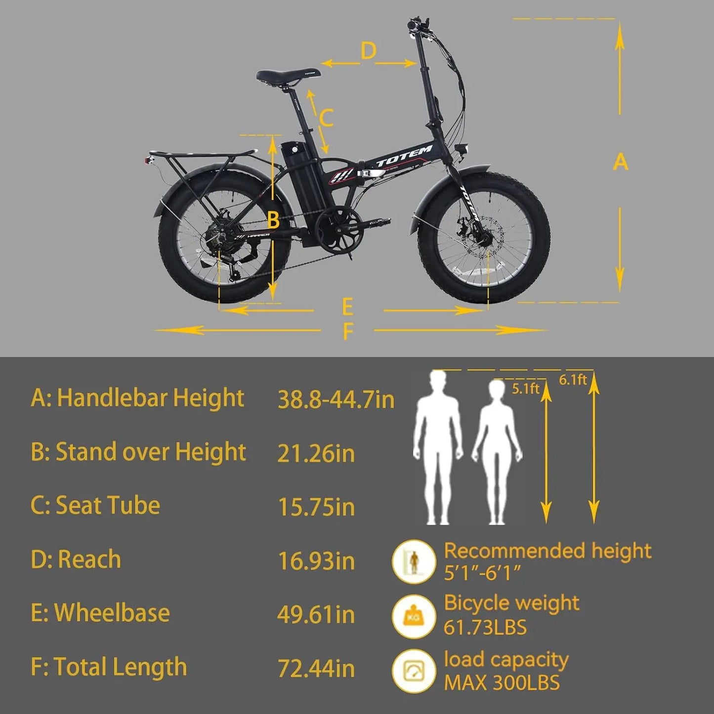 Electric Bike for Adults 500W Motor Powerful Electric Bicycle Fat Tire Folding Ebike