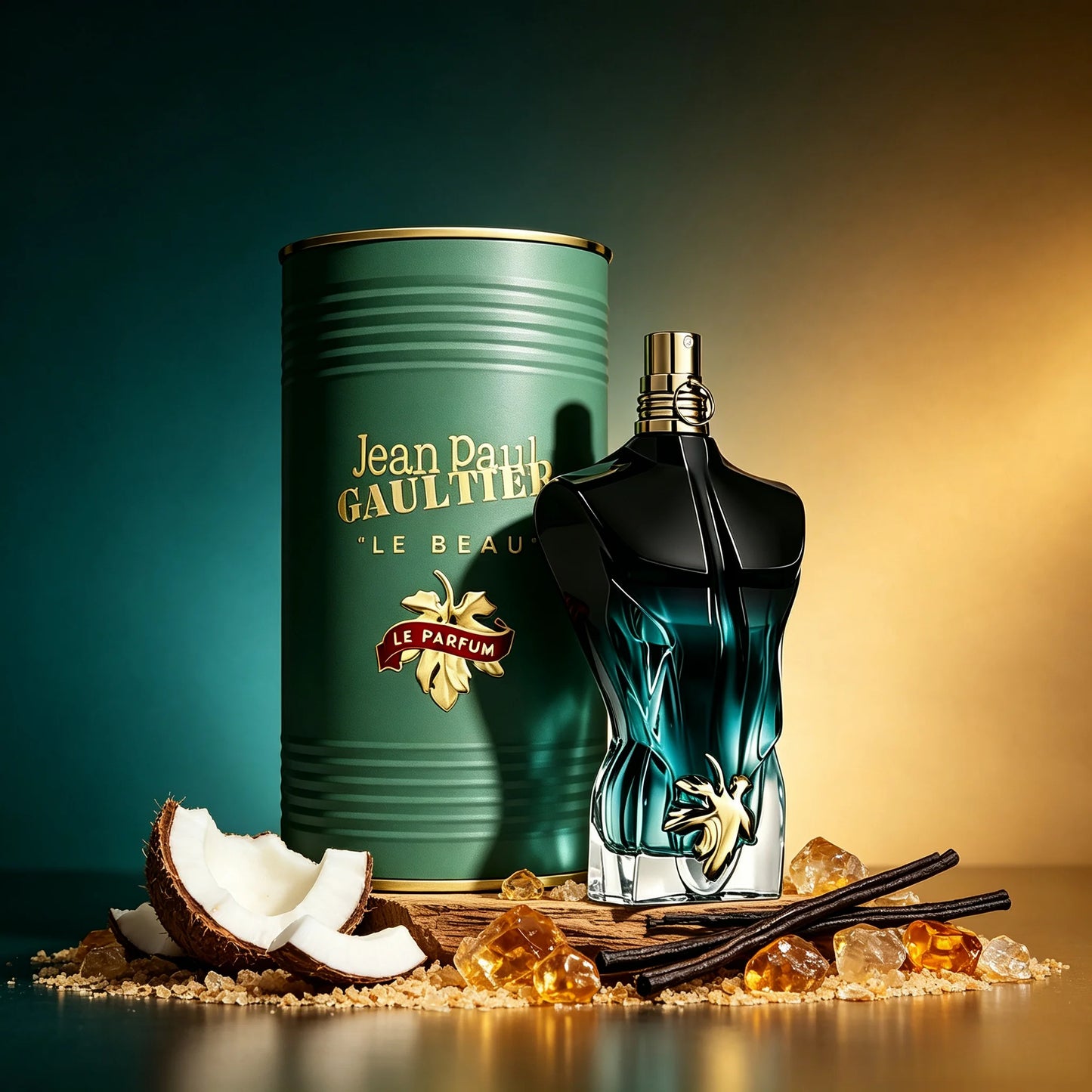 Jean Paul Gaultier Le Beau Le Parfum Intense Designer Perfume Long Lasting Infused with Coconut Wood, Tonka Bean & Sandalwood for Men