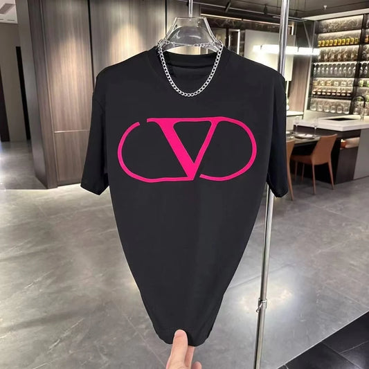 Y2K Luxury Oversized T-Shirt Cotton Print Casual Neutral Short Sleeve Large Crew Neck Fashion Top for Men And Women