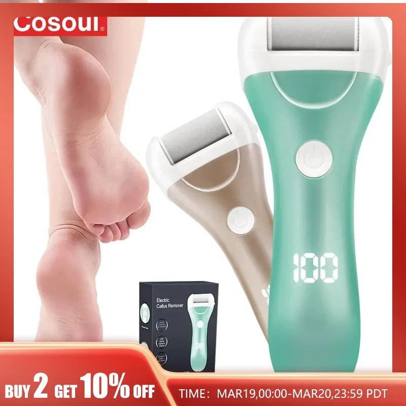 Electric Foot File Pedicure Tools Feet Callus Removers Rechargeable Foot Scrubber Feet Care for Dead, Hard Cracked Dry Skin