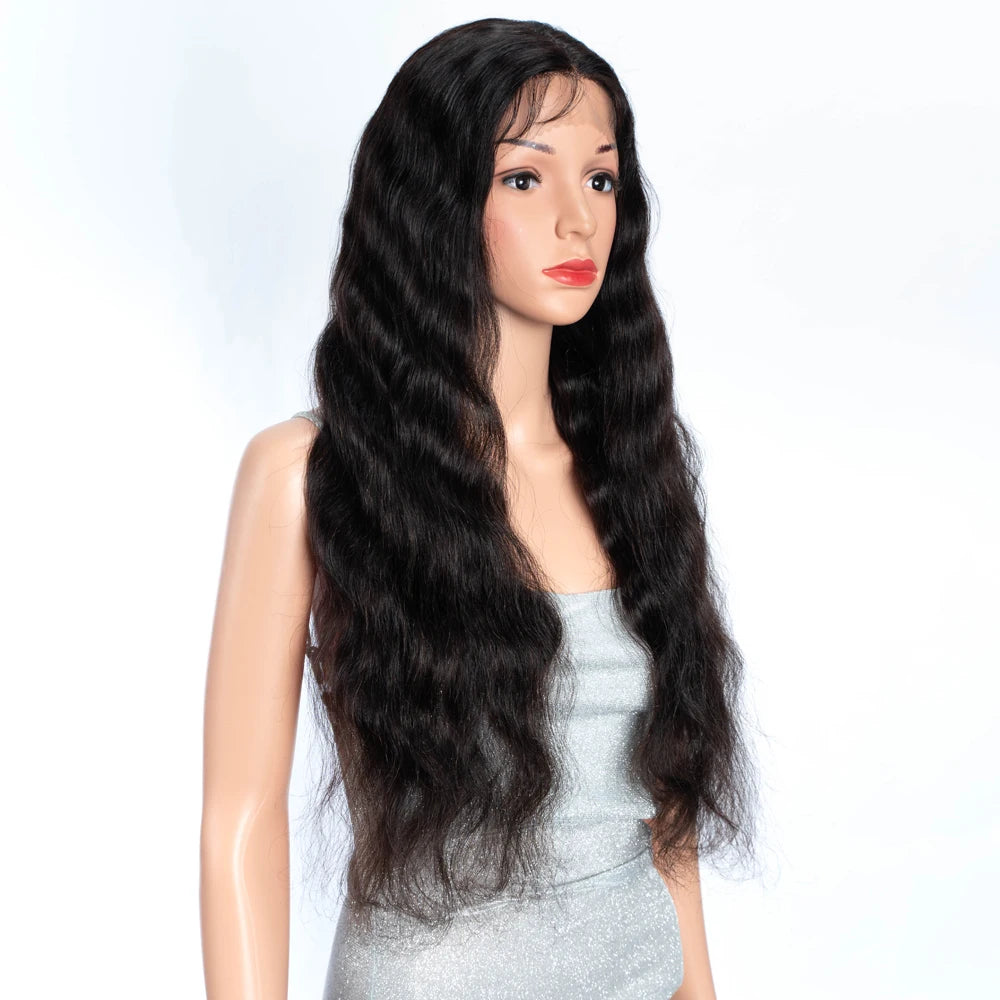 Lekker Long Body Wave 100% Human Hair Wigs For Women Brazilian 13x1 T Lace front Wavy Glueless