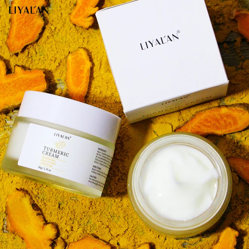 Turmeric Face Cream Lighten Dark Spots Blemished Skin Brighten Antioxidant Hydrated Repair Smooth Skin Facial Skin Care Lotion