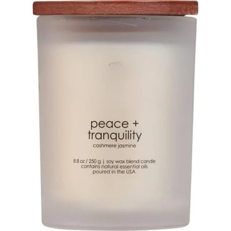 Scented Candle, Peace + Tranquility Cashmere Jasmine Medium Jar Home Décor