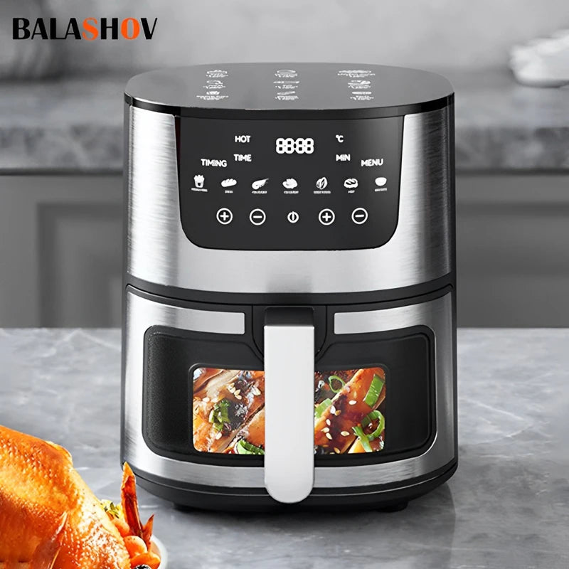 Smart Air Fryer Electric visual window 7L Oil-free Air Fryer Automatic Kitchen 360°Baking Convection Oven