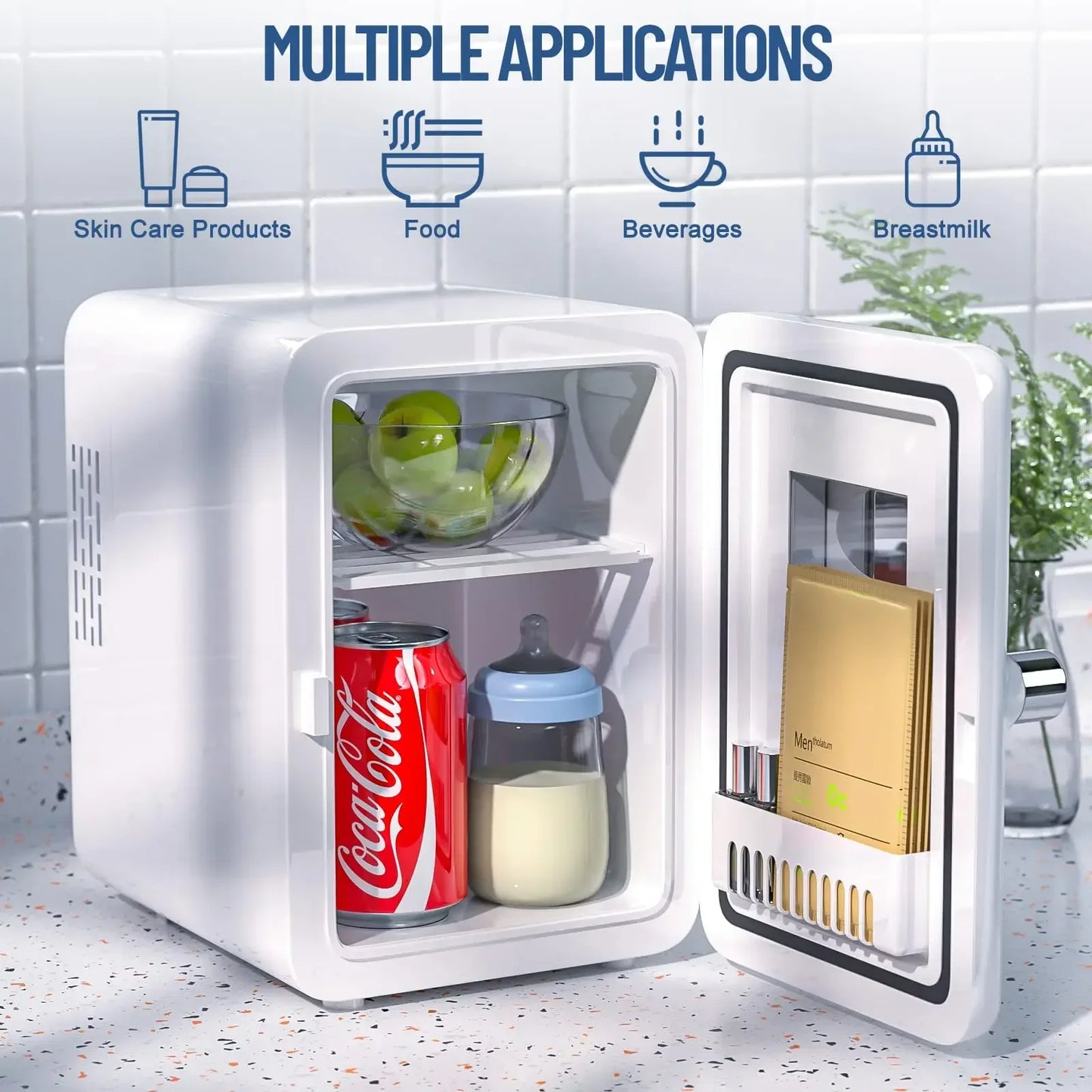 Mini Fridge 4L Portable Drinks Fridge Small with Cooling and Heating Function for Home Office Car and Camping