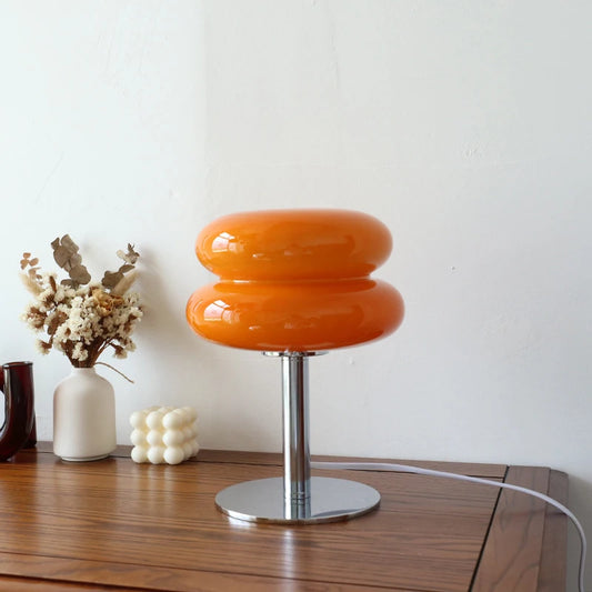 Macaron Glass Table Lamp Living Room Atmosphere Lamps Eye Protection Night Light Bedside Decor