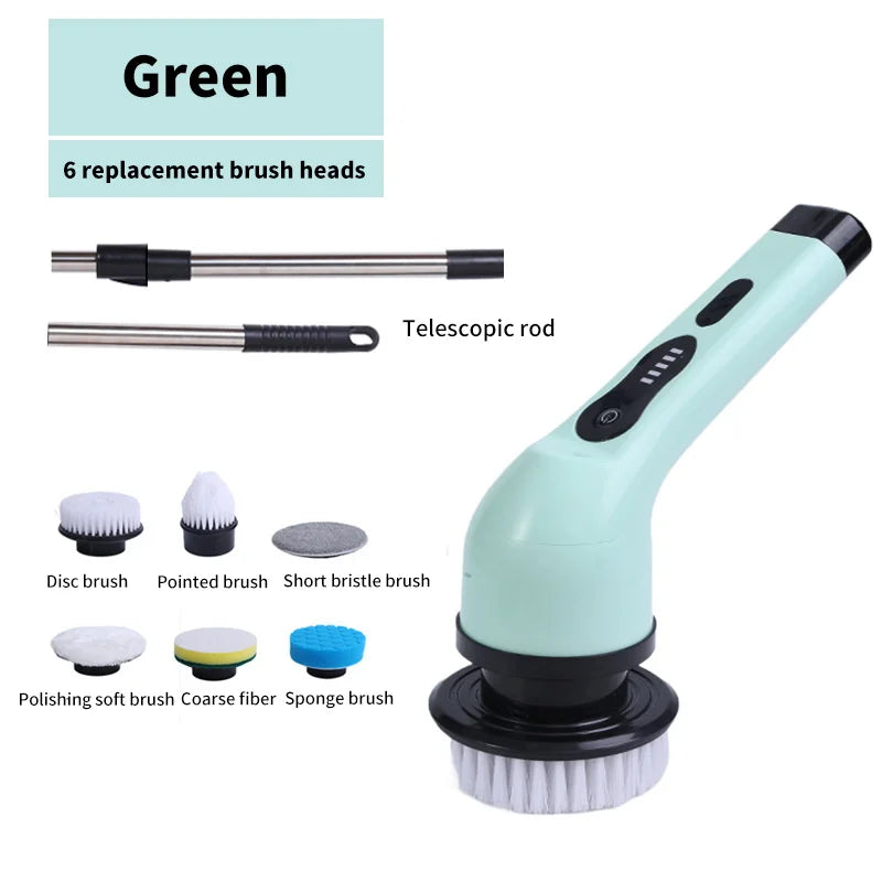 9-in-1 Electric Cleaning Brush Spin Scrubber Electric Cleaning Tools Parlour Kitchen Bathroom Cleaning Gadgets