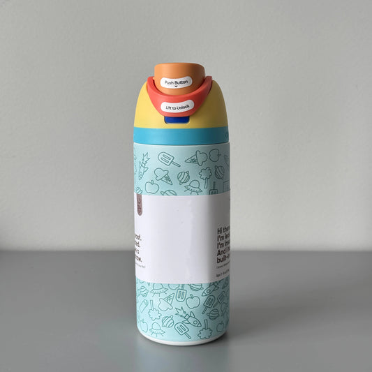 Stainless Steel Thermos 16oz Cup Kidsren's Water Bottle Straw Cup Sports Water Bottle Cold Water Cup