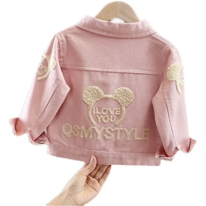 Girl Coat Spring and Autumn Children Cartoon Girl Denim Clothes Kids Jacket Kids Jackets for Girls