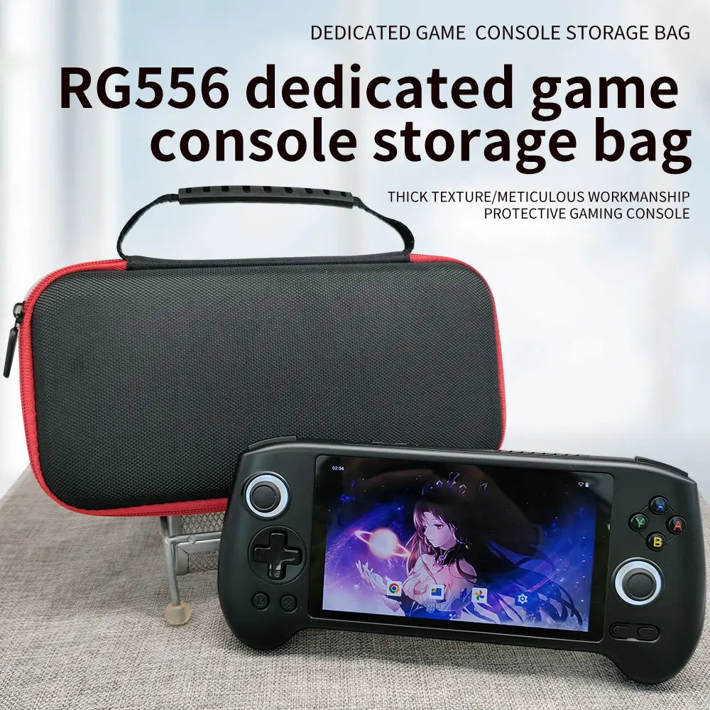 New RG556 Carrying Case Handheld Portable Storage Bag Hard Game Console EVA Bag Clip Organizer Red