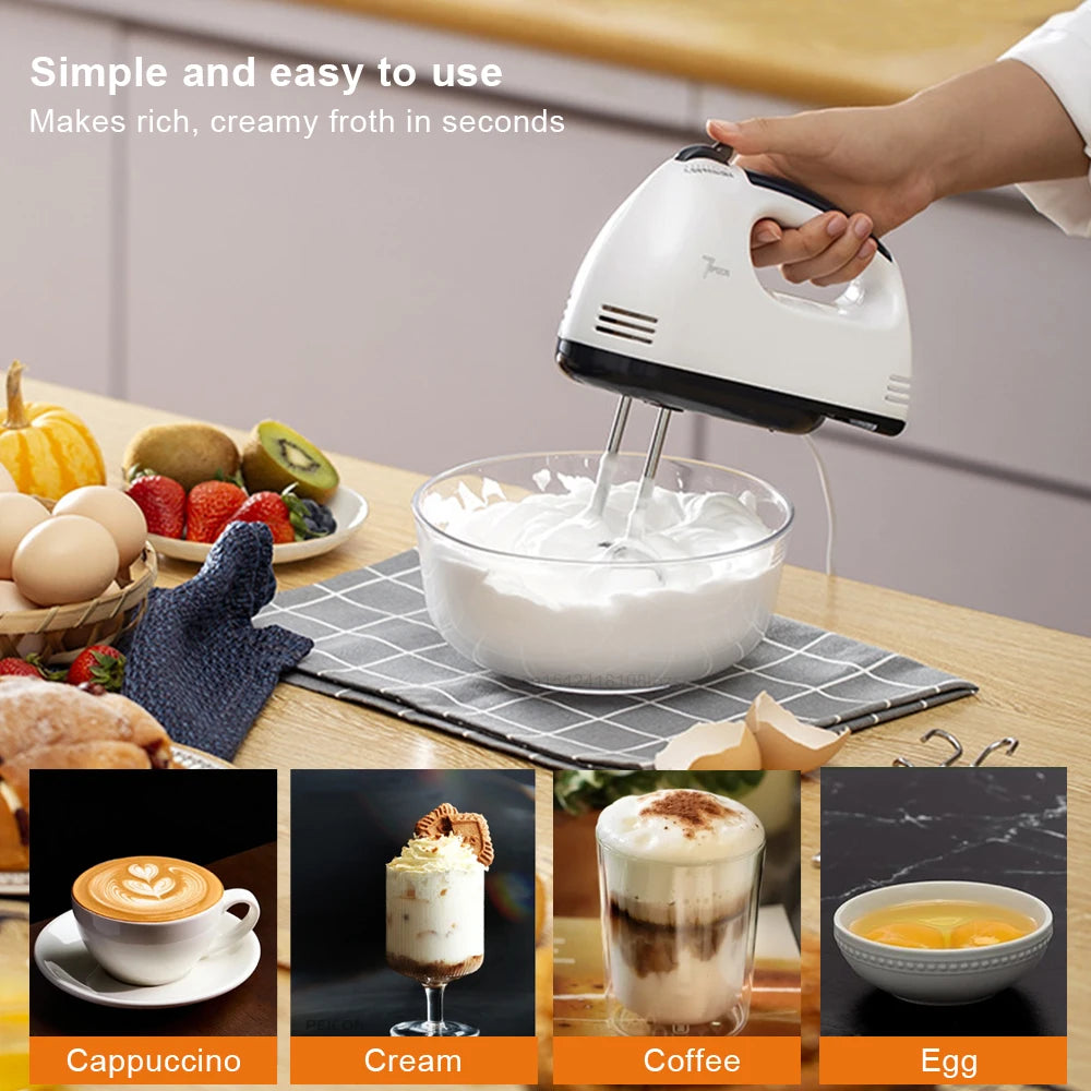 Electric Milk Frother Handheld Egg Beater for Cappuccino Coffee Foamer Cream Egg White Blender Kitchen Automatic Mixer