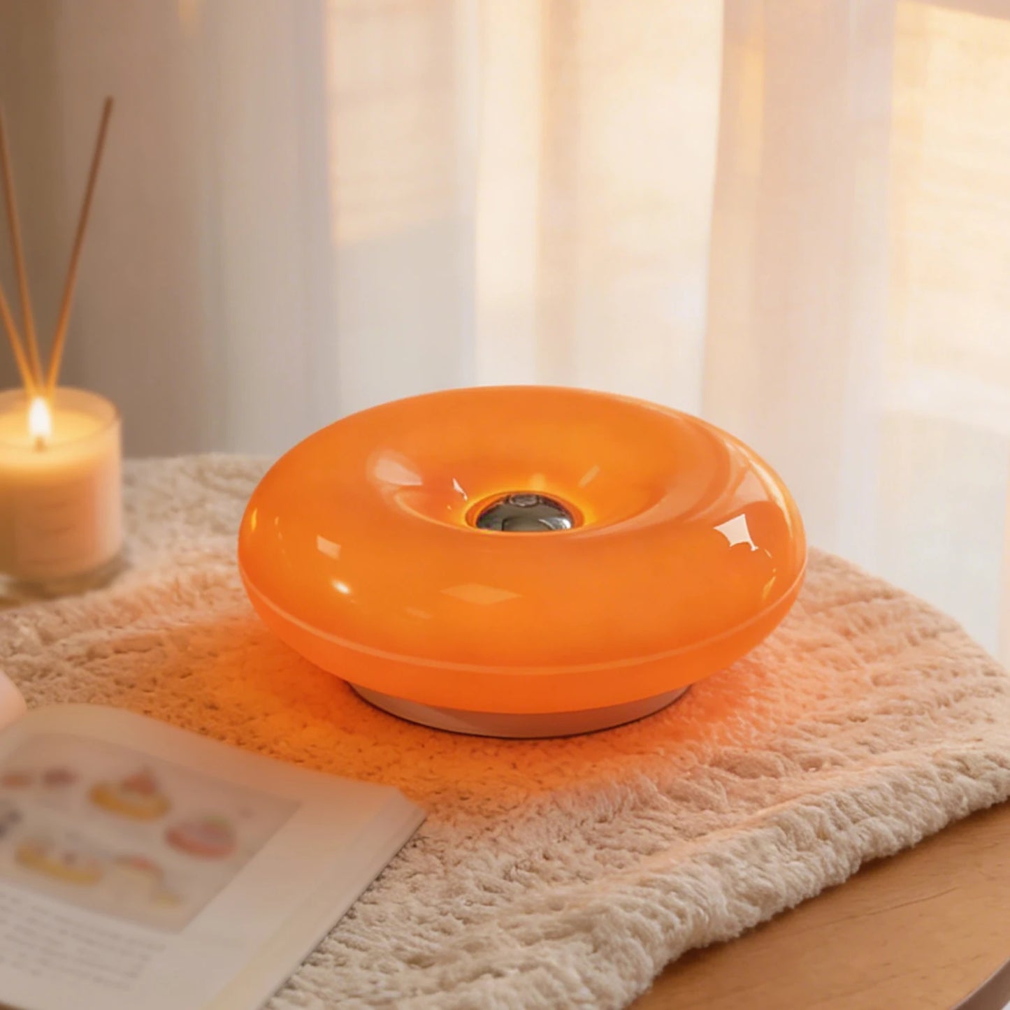 Donut Shape LED Table Lamp, Dimmable Night Light for Bedroom Living Room Home Decor