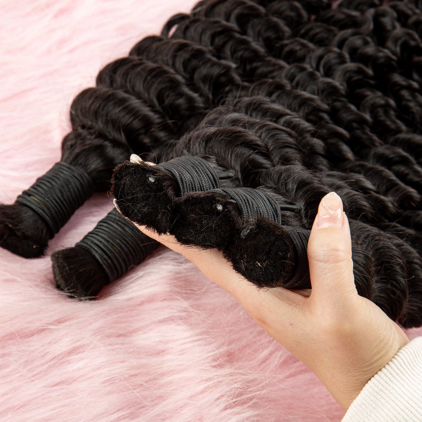 Natural Human Braiding Hair Deep Water Wave Bulk Virgin Curly Hair Extensions for Boho Braids