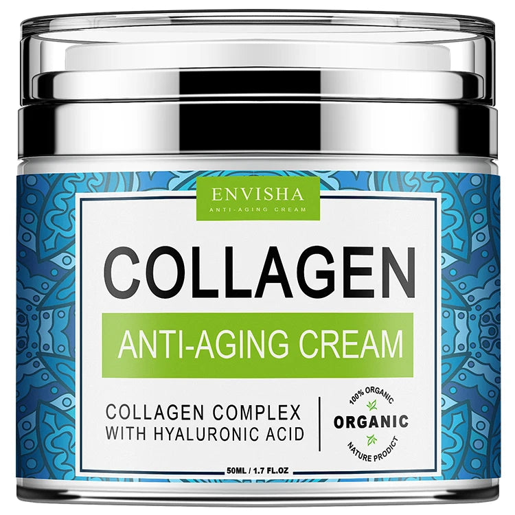 ENVISHA Collagen & Hyaluronic Acid Face Cream for Women Anti-Wrinkle Moisturizing Night Cream Skin Care Anti-Aging Pore Minimization Whitening 50ml