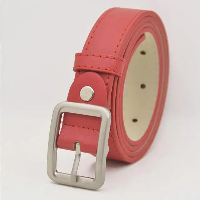 Children's High quality Leather Belts Luxury design Belt Boys Girls metal Pin Buckle Belts