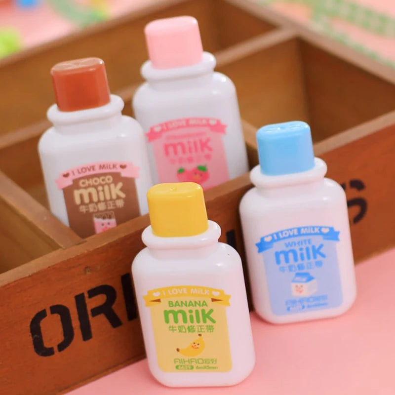 Milk Bottle White Out Corrector Correction Tape Diary Stationery School Supply