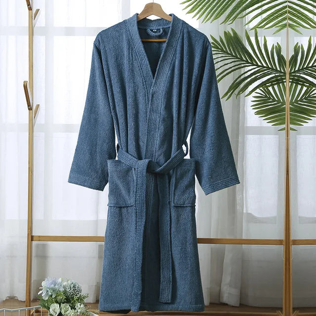 Bathrobe for Men Long Towel Sleepwear Women Dressing Gown