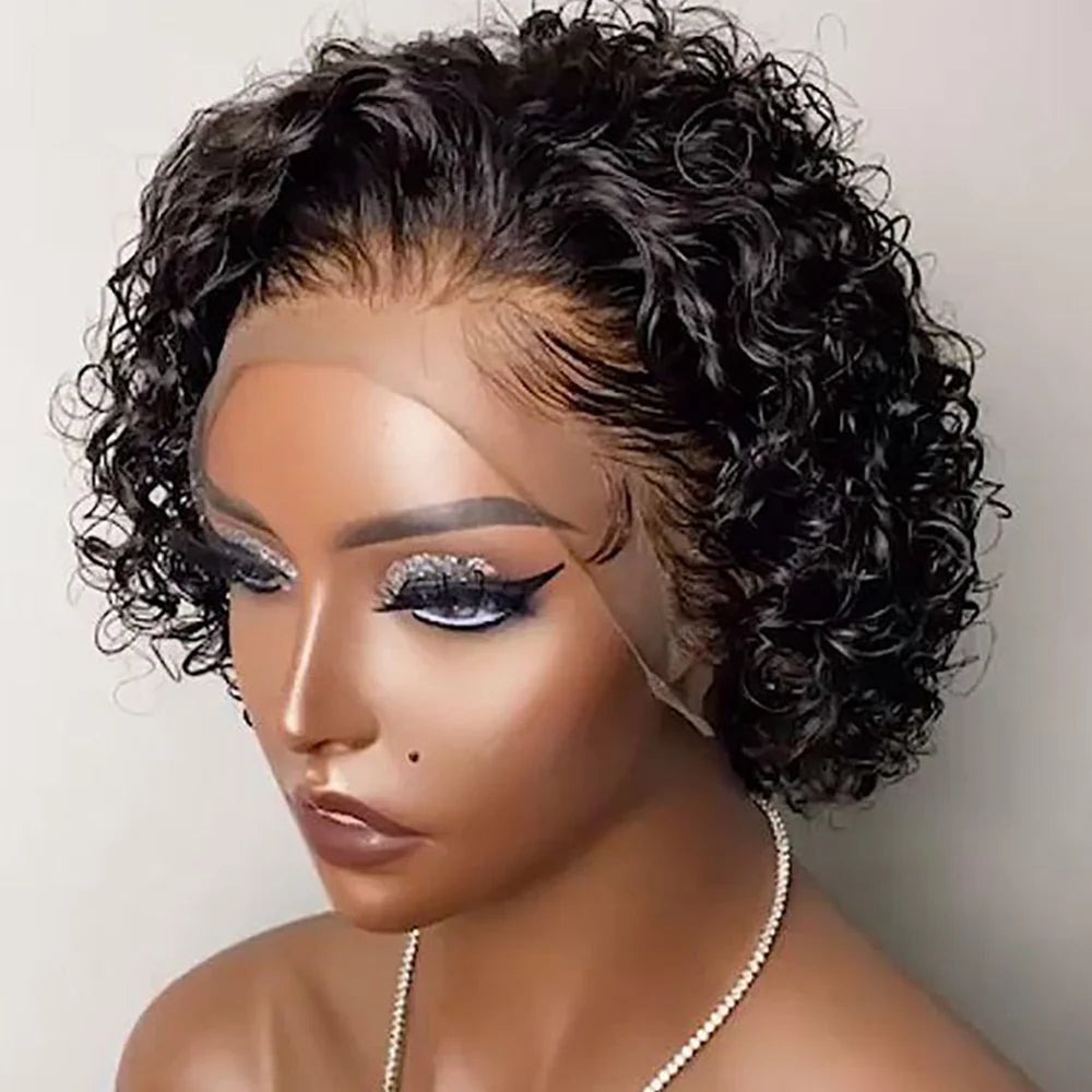 Pixie Cut Wig Human Hair 13x1 Lace Frontal Wigs Short Bob Wigs For Black Women