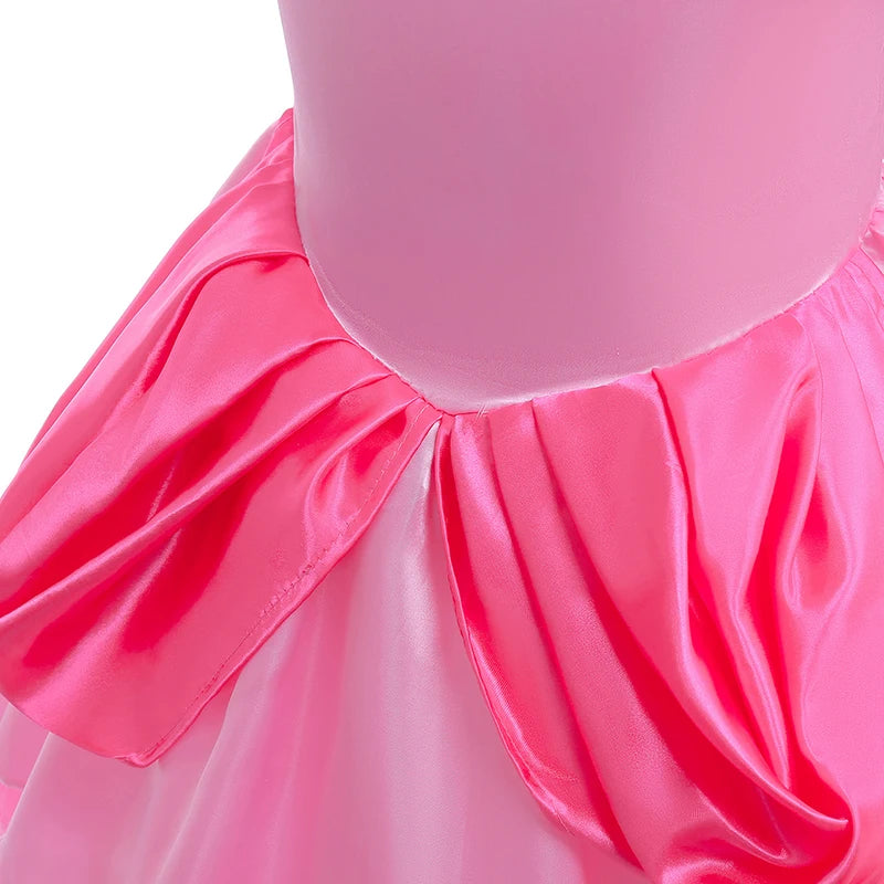 Peach Dresses For Girls Princess Sweet Girls Costume Pink Clothes Party Cosplay Halloween Carnival Birthday Dress Kids Vestidos