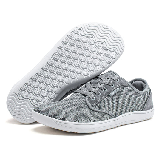 HOBIBEAR Men's Minimalist Barefoot Shoes Unisex Wide Width Zero Drop Fashion Sneakers Mesh Upper Lace-up Casual Footwear