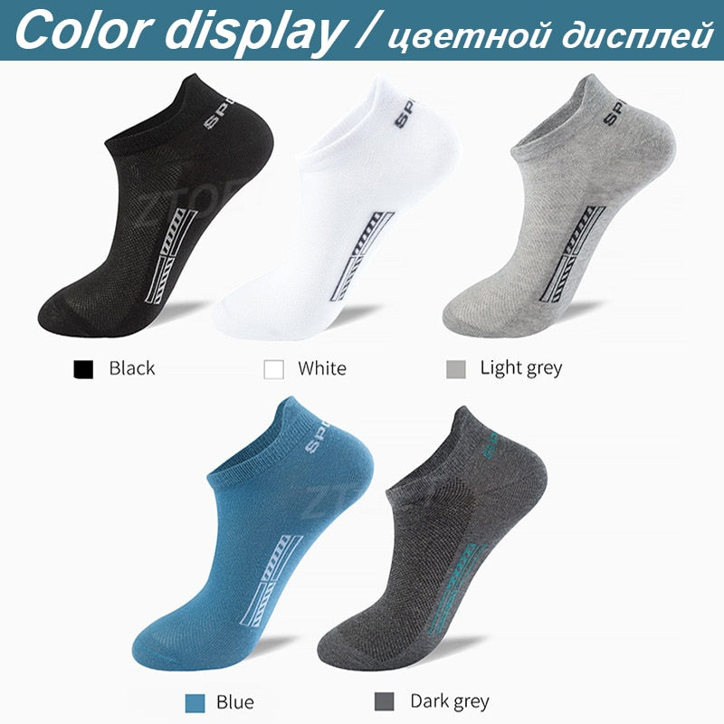 High Quality 10Pairs Men Socks Cotton Summer Sports Breathable Ankle Socks Mesh Casual Athletic Thin Cut Short Plus Size 39-48