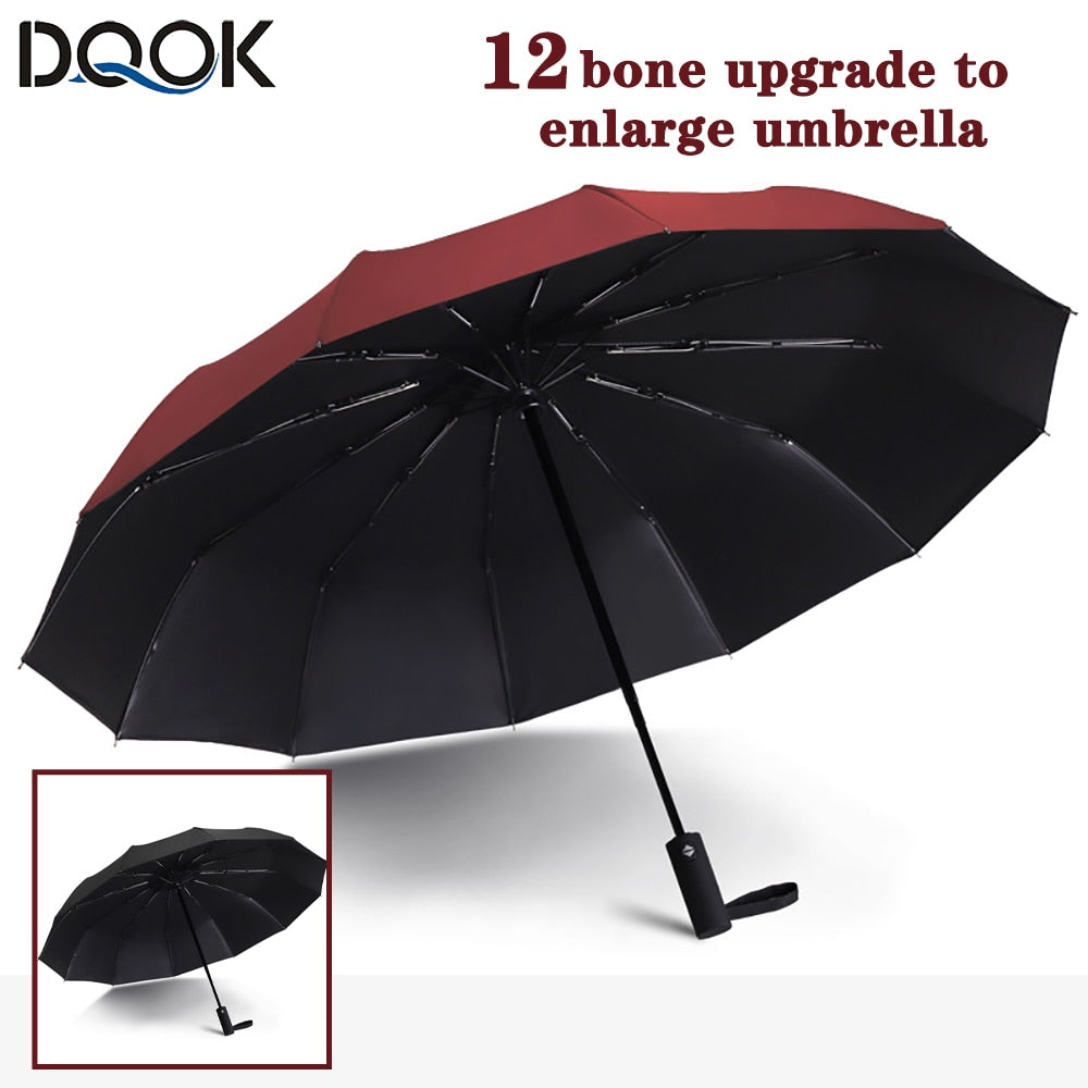 Windproof  Automatic Folding Umbrella Female Male Twelv Bone Car Luxury Large Business Umbrellas Men Rain Women Gift Parasol