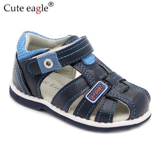 Cute eagle Summer Boys Orthopedic Leather Toddler Kids Shoes for Boys Closed Toe Baby Flat  Shoes  Size 20-30 New