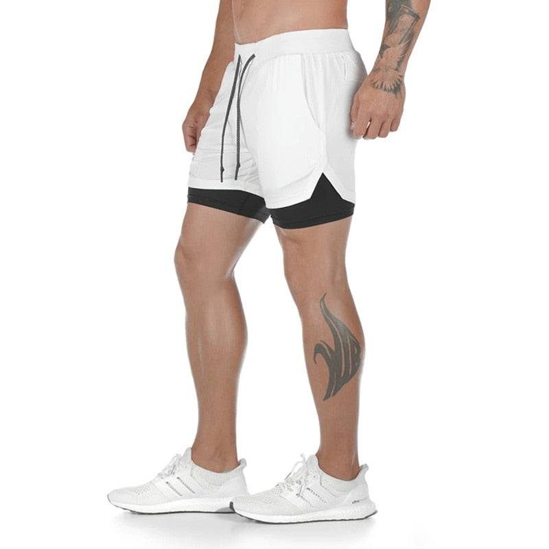 Jogging Sports wear Men 2 In 1 Beach Short Quick Drying Running Fitness Sweatpants