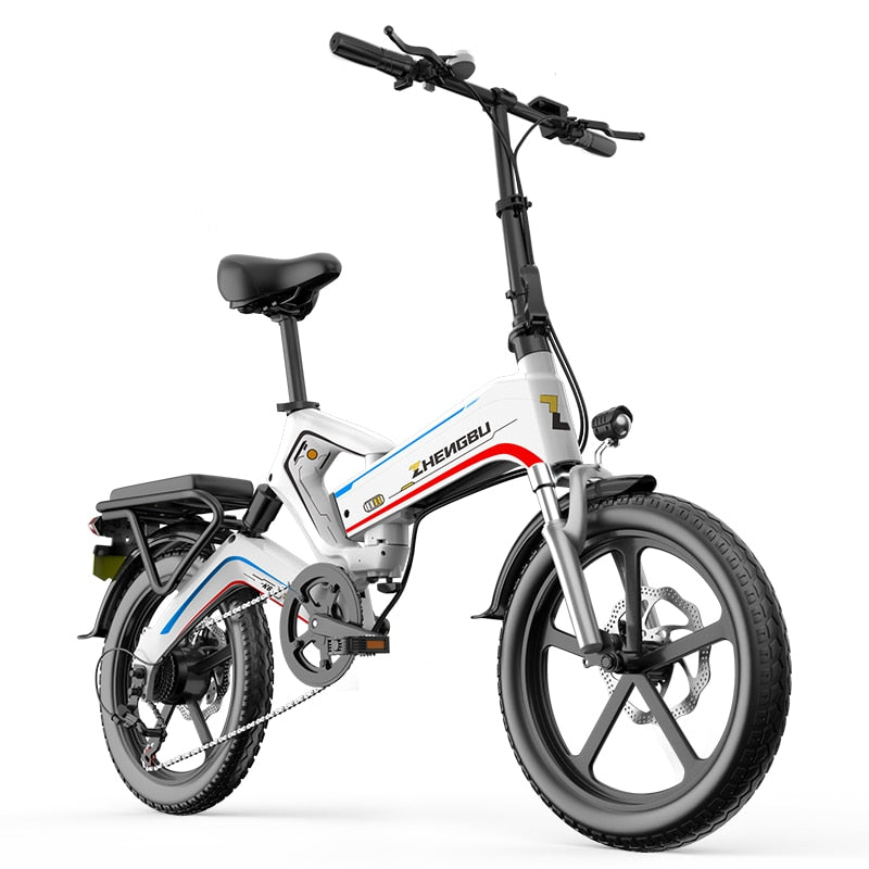 ZHENGBU Adult Electric Bicycle 500W K6 20 Inch Foldable Electric Bike 48V 12.8AH Li-ion Battery Urban Ebike With Shimano 7 Speed