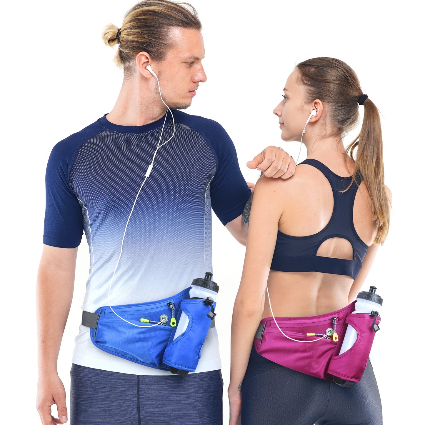 Sports Hydration Belt Bag Running Belt Waist Pack Bum Bag with Water Bottle Holder for Men Women Running Cycling Hiking Walking