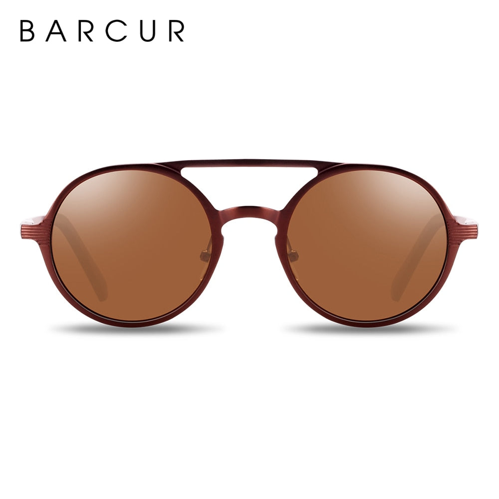 BARCUR Hot Black Goggle Male Round Sunglasses Luxury Brand Men Glasses Retro Vintage Women Sun Glasses UV400 Eyewear