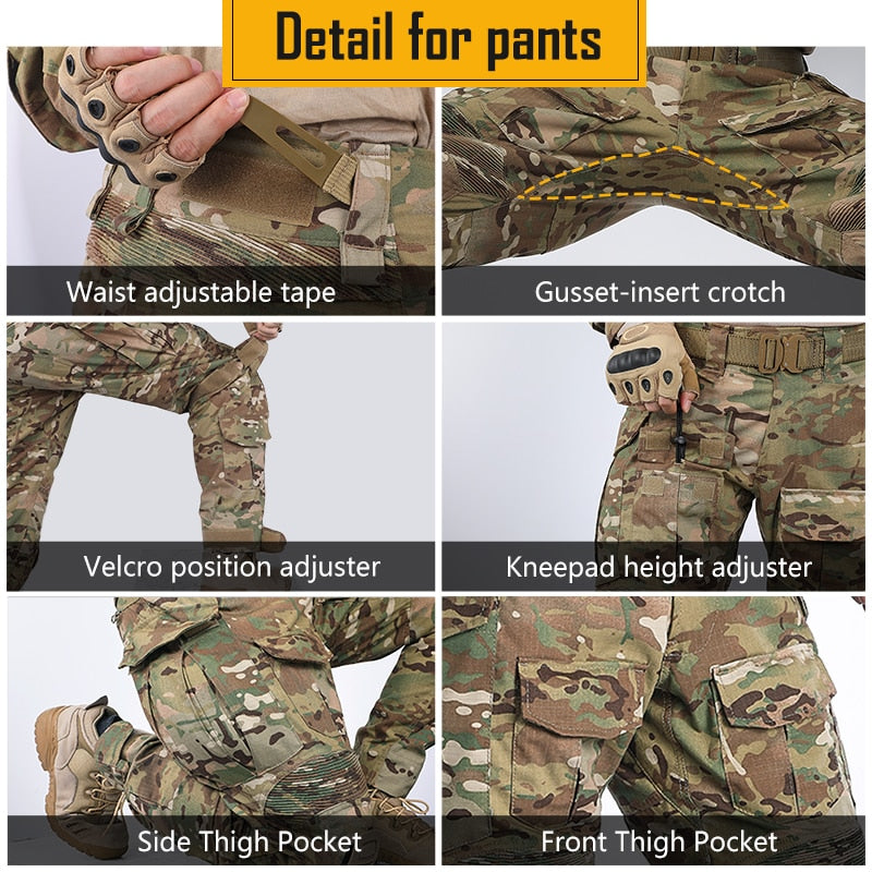 Hunting Clothes camouflage uniform Tactical Combat clothes Airsoft  Paintball Multicam Black Clothing