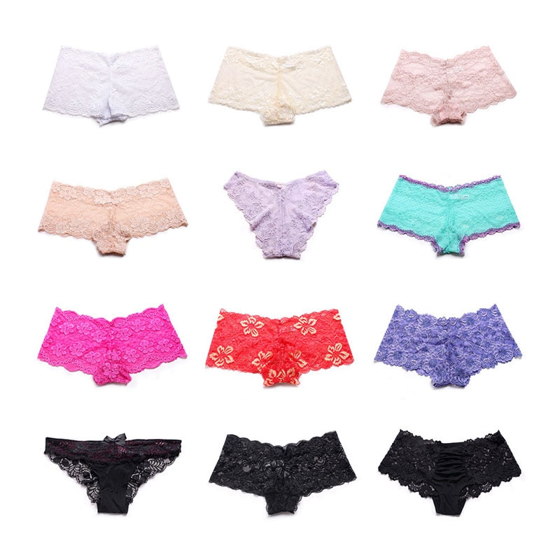 Mieriside Random 10pcs/lot Women Lace Panties Nice Comfortable Transparent Sexy Lingerie  Ladies Briefs  XS/S/M/L/XL/2XL/3XL/4XL