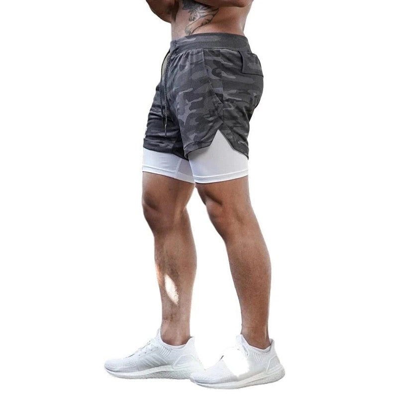 Jogging Sports wear Men 2 In 1 Beach Short Quick Drying Running Fitness Sweatpants