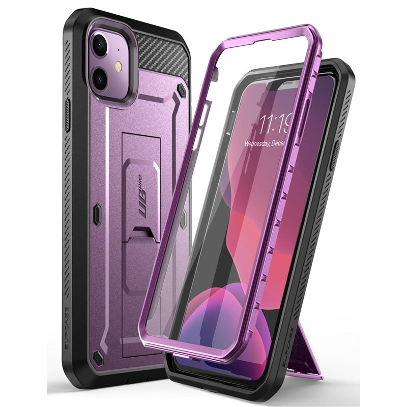 For iPhone 11 Case 6.1&quot; (2019 Release) SUPCASE UB Pro Full-Body Rugged Holster Cover with Built-in Screen Protector &amp