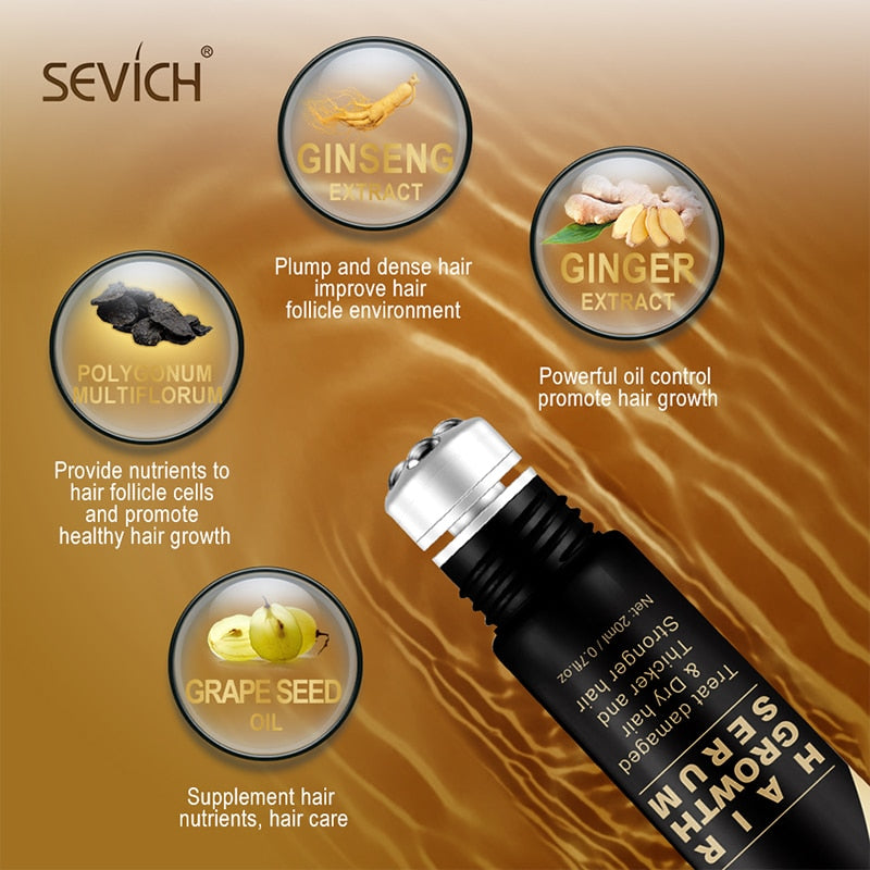 Sevich 100% Natural Hair Growth Essential Oils 20ml Anti Hair Loss Serum Hair Growth Serum Scalp Health Care Oil