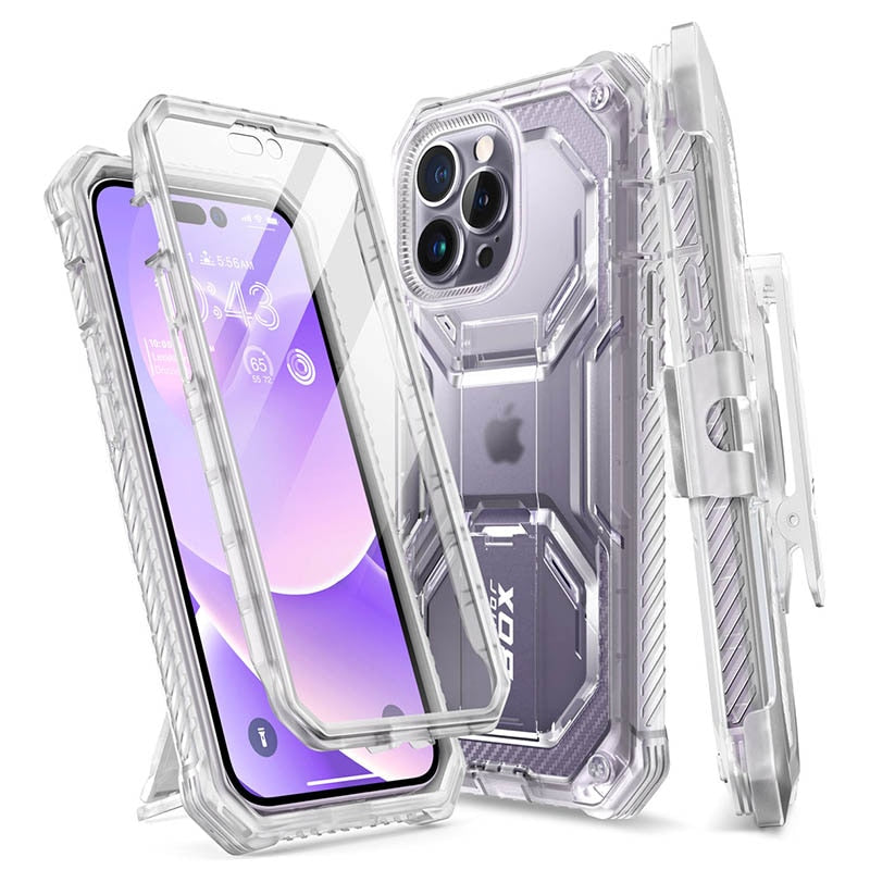 For iPhone 14 Pro Max Case & quot; Armorbox Full-Body Dual Layer Holster Case with Built in Screen Protector