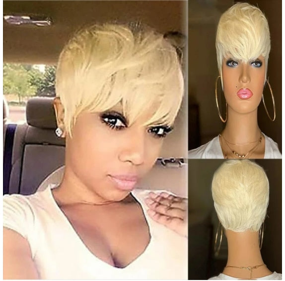 WHIMSICAL W Women Synthetic Short Black Wigs Natural Hair Wigs Heat Resistant Hair Wig for Women