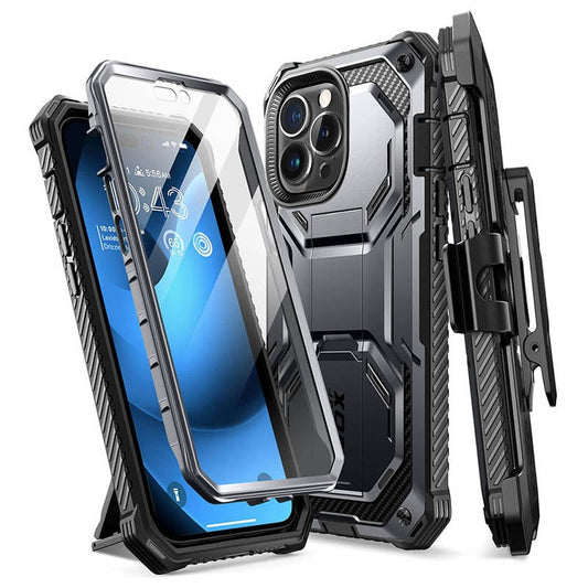 For iPhone 14 Pro Max Case & quot; Armorbox Full-Body Dual Layer Holster Case with Built in Screen Protector