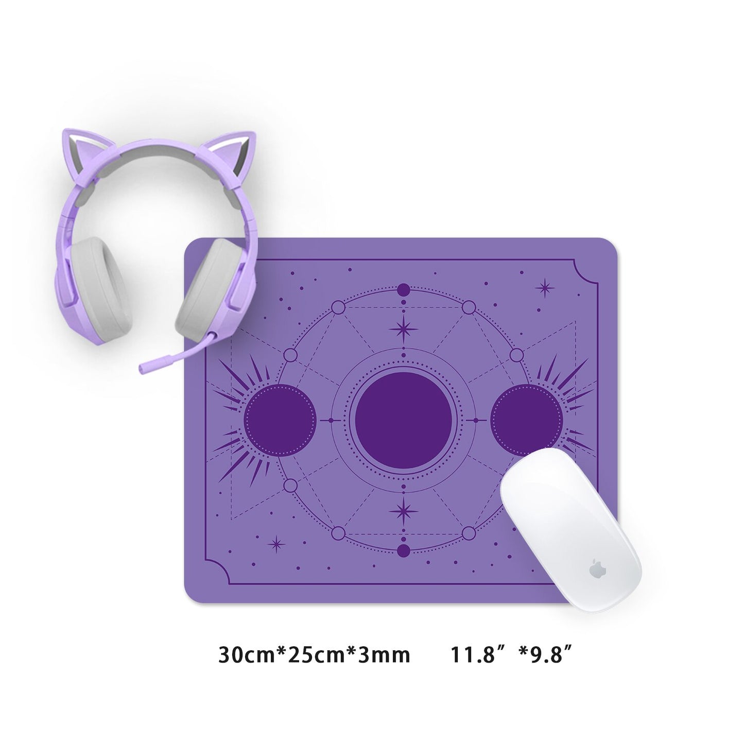 Extra Large Kawaii Purple Gaming Mouse Pad Moon Phase Magic Celestia XXL Desk Mat Water Proof Nonslip Laptop Desk Accessories