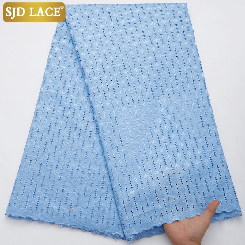 SJD LACE Pure White Swiss Voile Lace In Switzerland Man Daily Dress Materials African Lace Fabric Embroidery Dress Sewing A2794