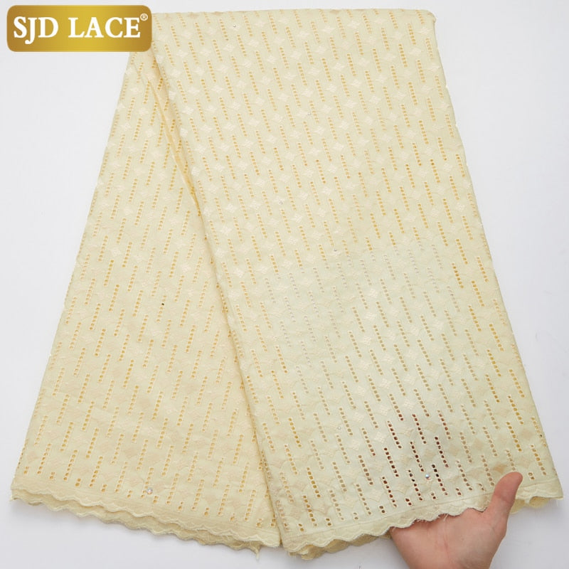 SJD LACE Pure White Swiss Voile Lace In Switzerland Man Daily Dress Materials African Lace Fabric Embroidery Dress Sewing A2794